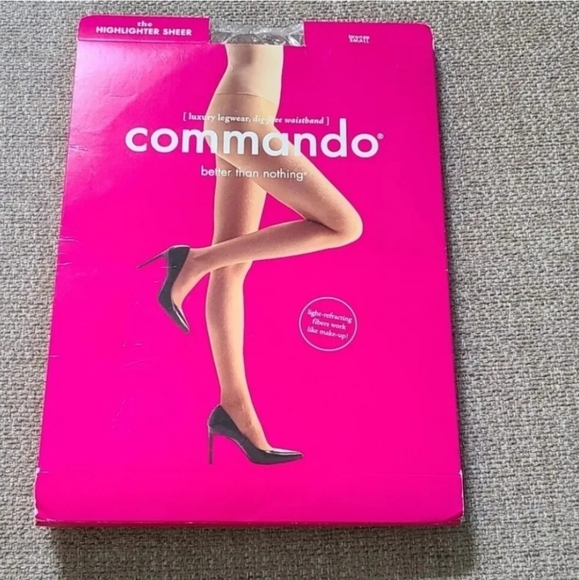 Commando The Highlighter Sheer Bronze Stocking Footed Tights sz S - Picture 7 of 7